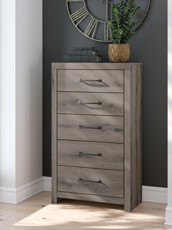 Graystorm 5-Drawer Chest Brown Gray