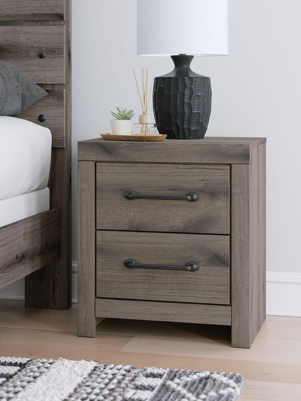 Graystorm 2-Drawer Nightstand with USB Brown Gray