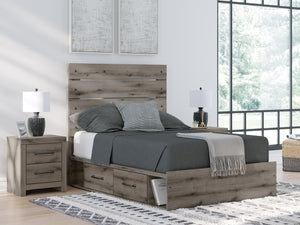 Graystorm Full Panel Storage Bed Brown Gray