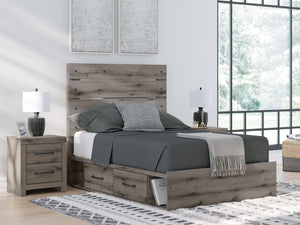 Graystorm Full Panel Bed with Storage Brown Gray