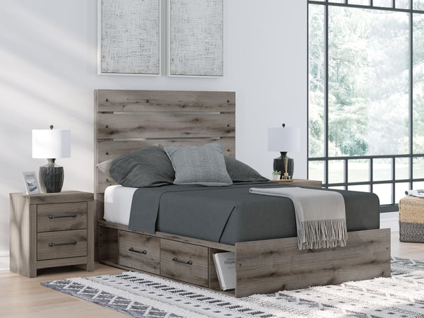 Graystorm Full Panel Bed with Storage Brown Gray
