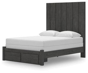 Fraluna Queen Panel Storage Bed Charcoal