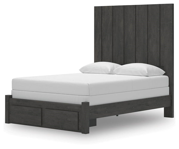 Fraluna Queen Panel Storage Bed Charcoal