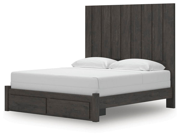 Fraluna King Panel Storage Bed Charcoal