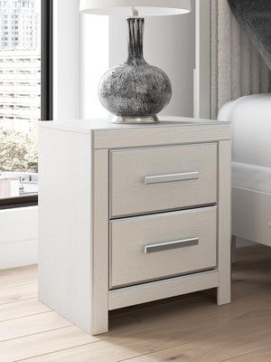 Zuraleus 2-Drawer Nightstand with USB White