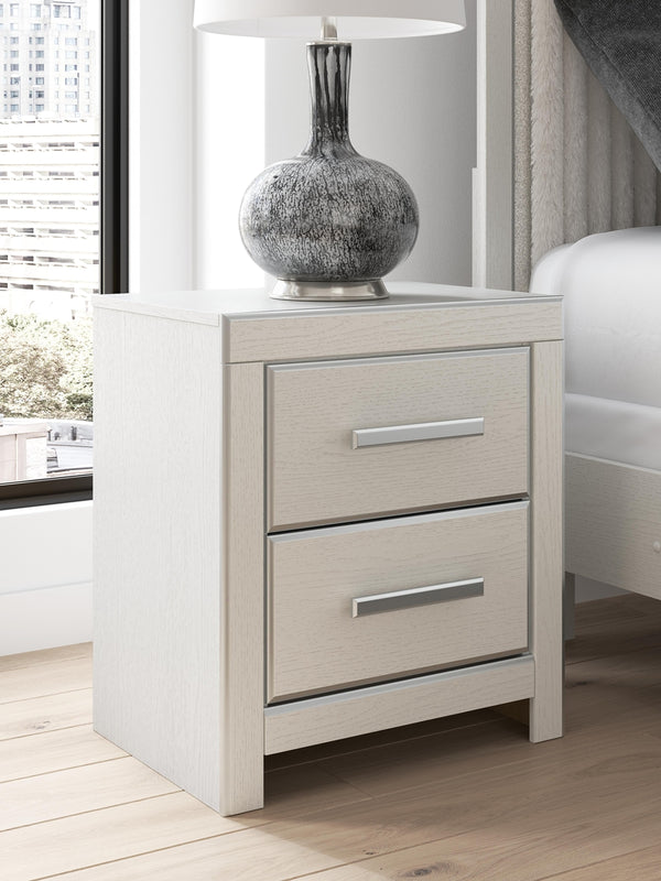 Zuraleus 2-Drawer Nightstand with USB White