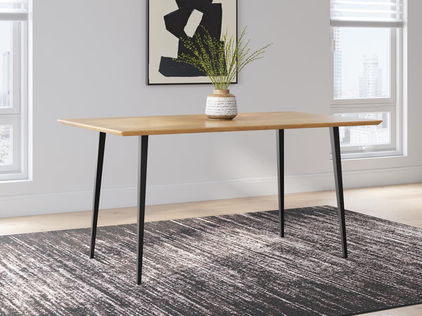 Gretlynn Rectangle Dining Table Black/Natural