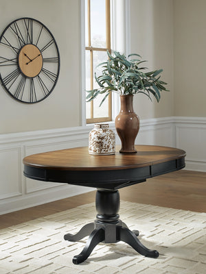 Clorazi Dining Butterfly Extension Table Black/Brown