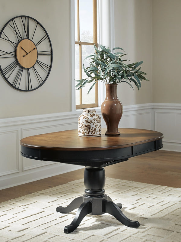 Clorazi Dining Butterfly Extension Table Black/Brown