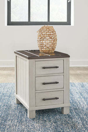 Darborn 3-Drawer Chairside End Table with USB Gray/Brown