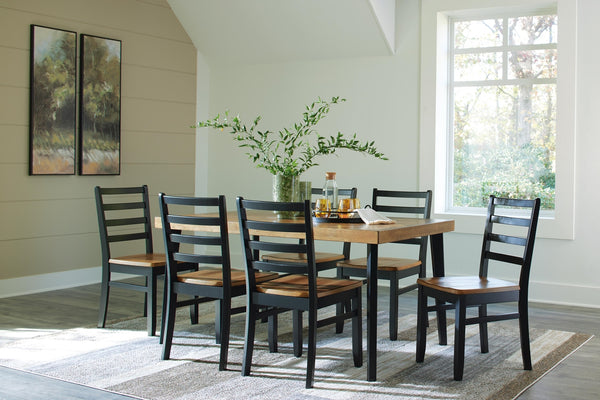 Blondon Rectangle Dining Table & 6 Chairs Brown/Black
