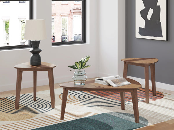 Lyncott 3-Piece Occasional Table Set Brown