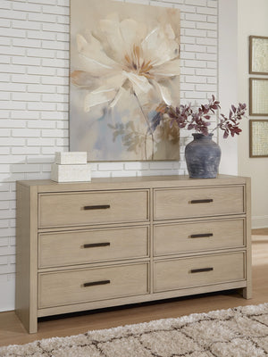 Calmoro 6-Drawer Dresser Gray
