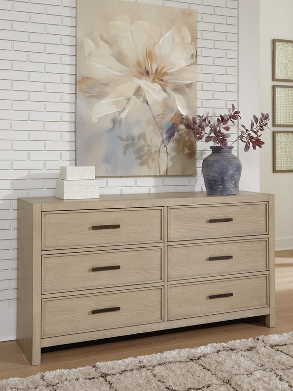Calmoro 6-Drawer Dresser Gray