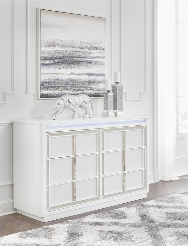 Chalanna 6-Drawer Dresser White