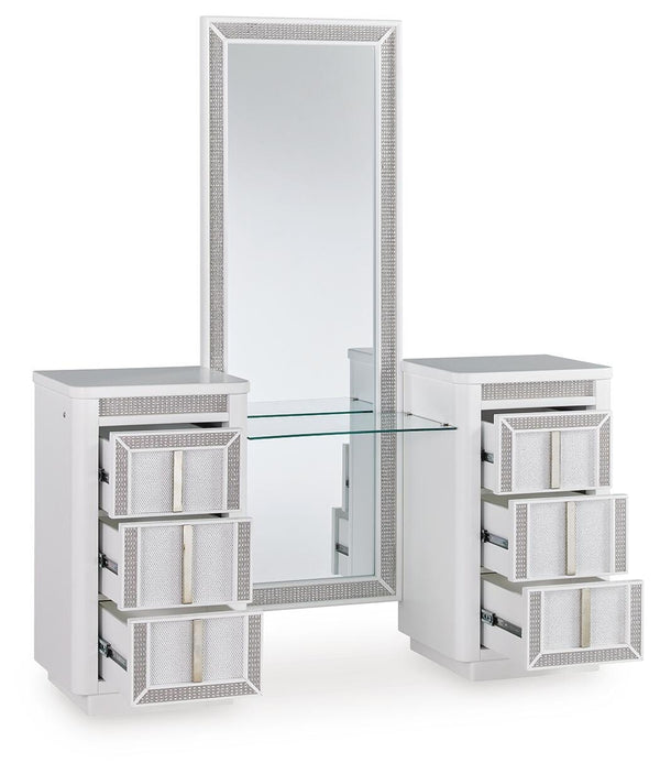 Chalanna Vanity with Mirror White