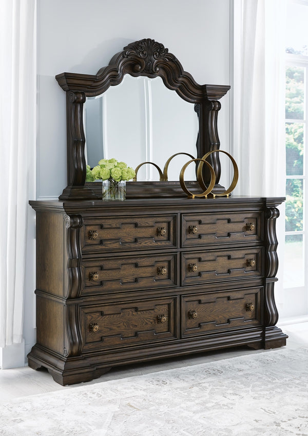 Maylee 6-Drawer Dresser & Mirror Dark Brown