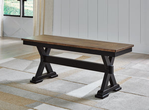 Wildenauer 50-Inch Dining Bench Brown/Black