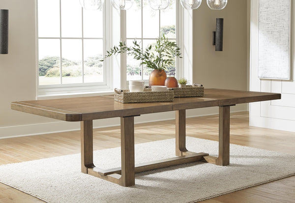 Cabalynn Regular Leaf Rectangle Dining Extension Table Light Brown