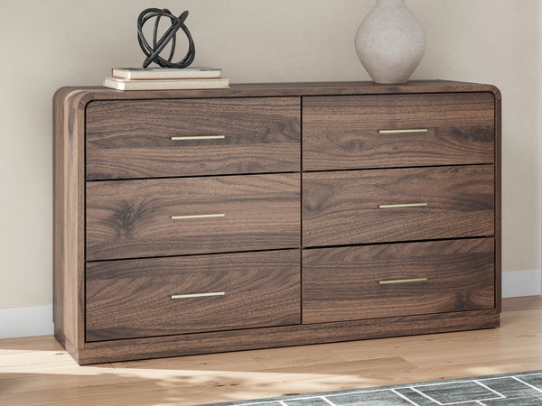 Fortlorn 6-Drawer Dresser Walnut Brown