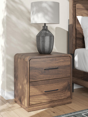 Fortlorn 2-Drawer Nightstand Walnut Brown