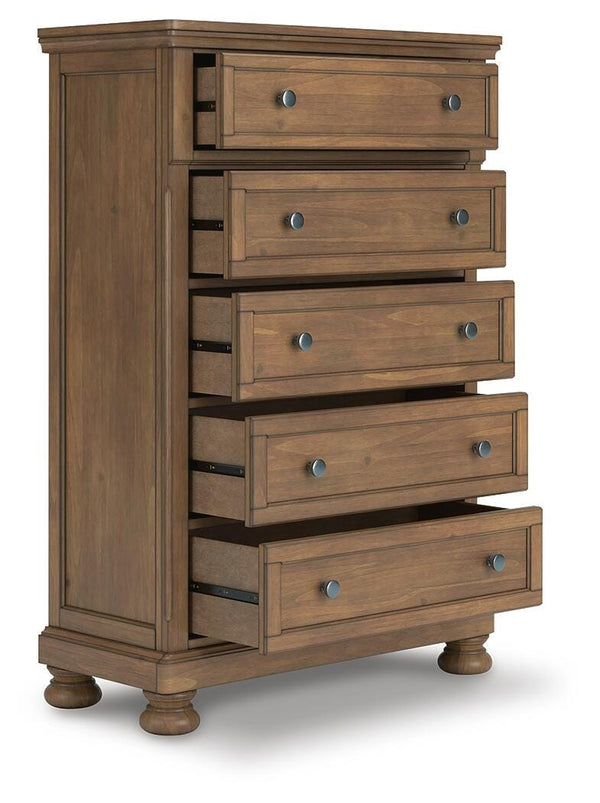 Feddinger 5-Drawer Chest Medium Brown