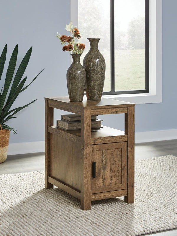 Fendenmore 1-Door Chairside End Table with USB Brown