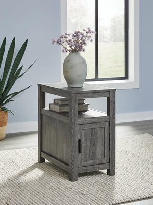 Fendenmore 1-Door Chairside End Table with USB Brown/Gray