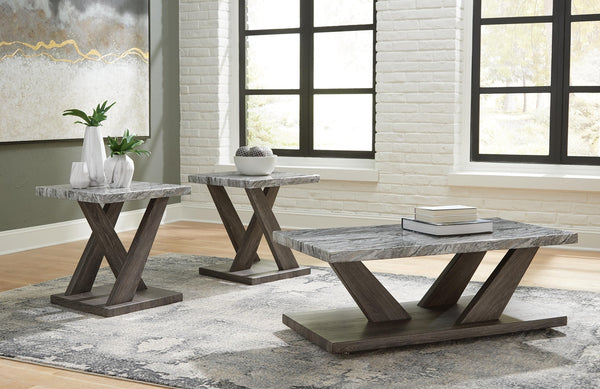 Bensonale 3-Piece Occasional Table Set Brown/Gray