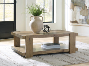 Flangren Rectangle Coffee Table Light Brown