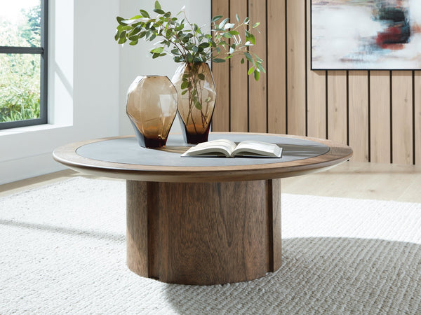 Dontayne Round Coffee Table Warm Brown