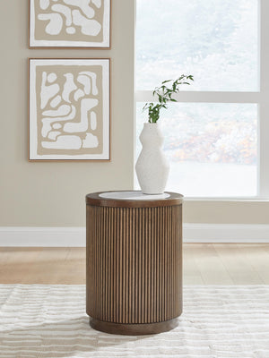 Hadonna Round End Table Brown