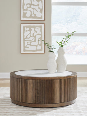Hadonna Round Castered Coffee Table Brown