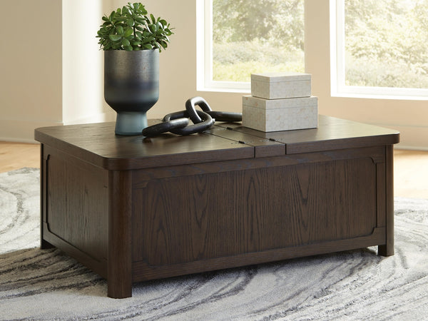 Breckington Coffee Table With Storage Dark Brown