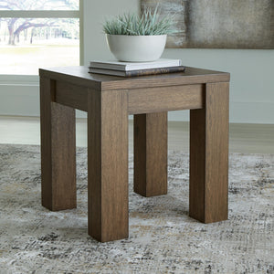 Rosswain End Table with USB Warm Brown
