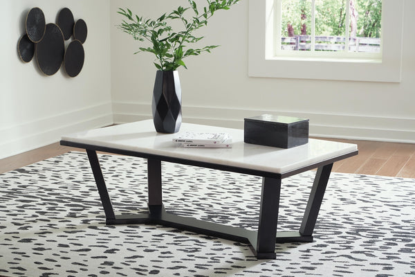 Fostead Rectangle Coffee Table White/Espresso