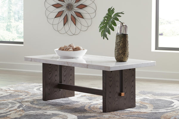 Burkhaus Rectangle Coffee Table White/Dark Brown