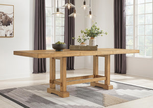 Havonplane Counter-Height Regular Leaf Rectangle Dining Extension Table Brown