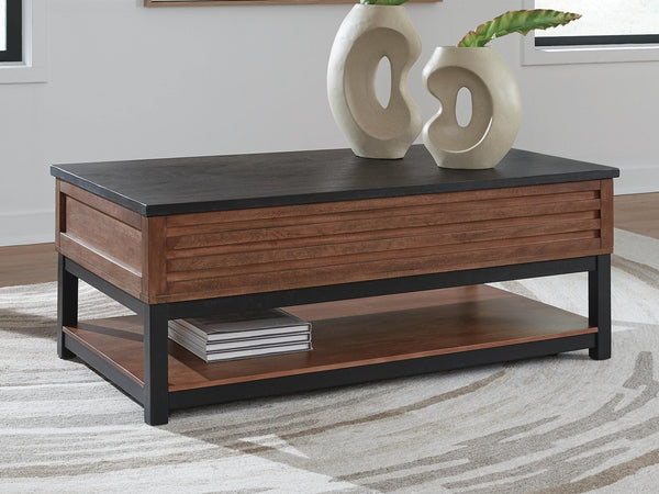 Kallari Lift-Top Coffee Table Warm Brown/Black