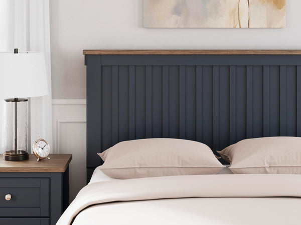 Landocken Queen Panel Headboard Brown/Blue
