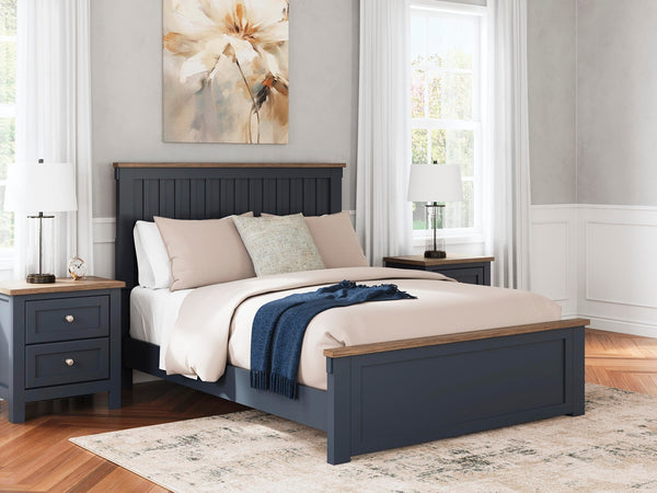 Landocken Queen Panel Bed Brown/Blue