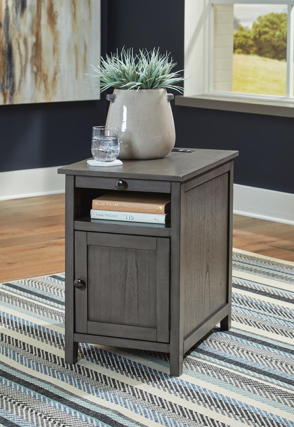 Treytown Rectangle 1-Door Chairside End Table Gray