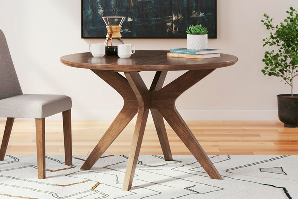 Lyncott Round Dining Table Brown