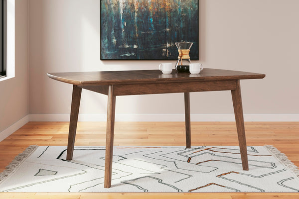 Lyncott Rectangle Dining Butterfly Extension Table Brown