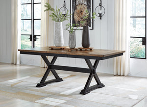Wildenauer Rectangle Dining Butterfly Extension Table Brown/Black