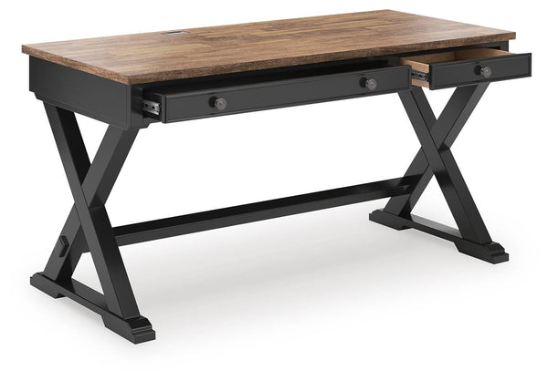 Wildenauer 1-Drawer 60-Inch Home Office Desk Brown/Black