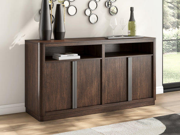 Dilenno 4-Door Dining Server Dark Brown