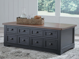 Wildenauer 2-Drawer Lift-Top Coffee Table Brown/Black