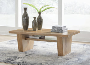 Kristiland Rectangle Coffee Table Light Brown