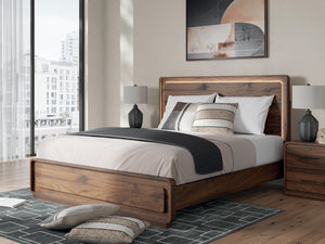 Fortlorn California King Panel Bed Walnut Brown